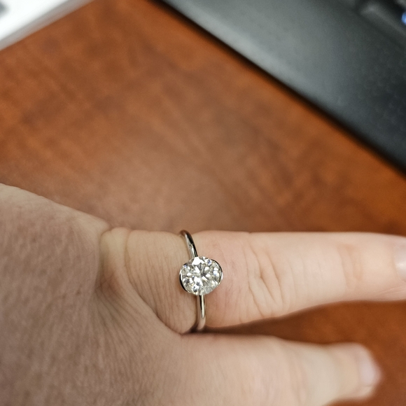 Elegant Stirling Silver 1ctw Moissanite Ring